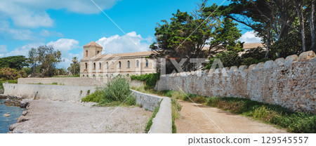 shore view of Lerins abbey on Ile Saint-Honorat 129545557