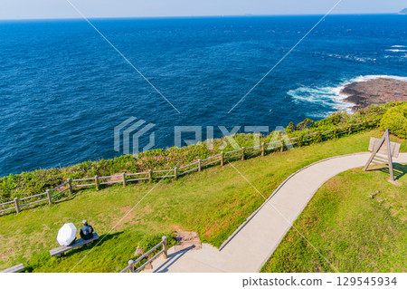 [Ikitsuki Island, Nagasaki Prefecture] The ocean seen from the remote Obae Lighthouse 129545934