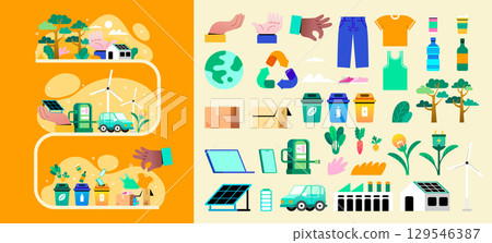 Flat Hand-Drawn Illustrations for Environmental Education Flat Hand-Drawn Illustrations for Environmental Education 129546387