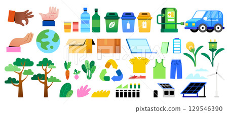 Hand-Drawn Flat Illustrations of Circular Economy Concepts Original Collection Hand-Drawn Flat Illustrations of Circular Economy Concepts Original Collection 129546390