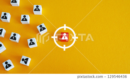 Targeted candidate selection. Recruitment and customer targeting concept. 129546436