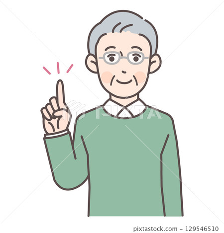 指向手指的老人 129546510