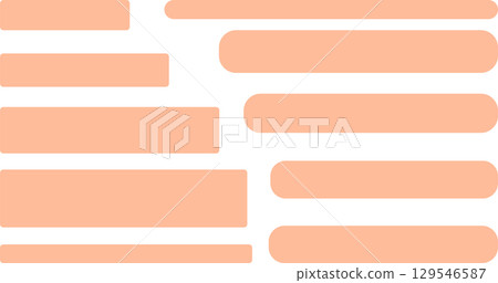 A set of pink and beige frames. Various horizontal rectangles. Rounded corners. Can be used as a background for text space. 129546587