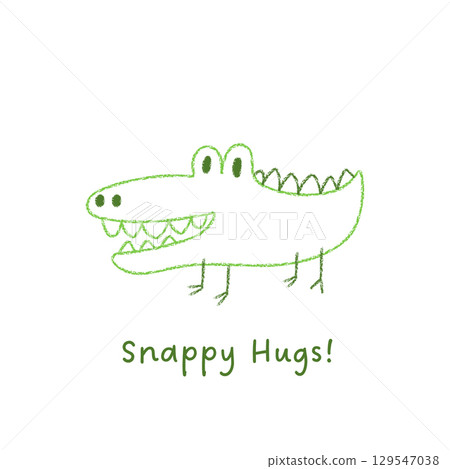 Funny crocodile postcard with cute kid friendly design Funny crocodile postcard with cute kid friendly design 129547038
