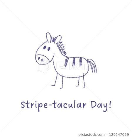 Whimsical zebra postcard with playful stripes and quote 129547039
