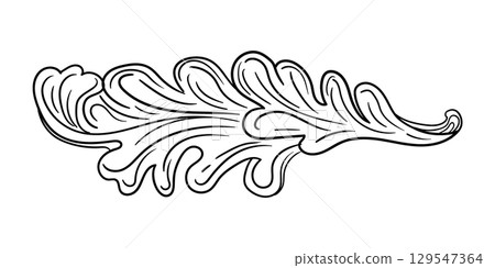 Vintage baroque design element scroll leaf vector illustration 129547364