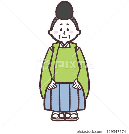 站立的神道教牧師的插圖 129547574