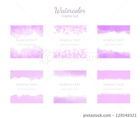 Watercolor texture frame set - pastel purple Watercolor texture frame set - pastel purple 129548321