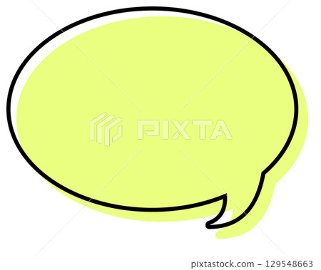 Simple speech bubble with misaligned lines - round 129548663