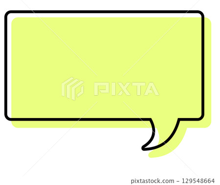 線條錯置的簡單對話泡泡 - 長方形 線條錯置的簡單對話泡泡 - 長方形 129548664