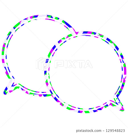 Stained glass style speech bubble, triangular pattern, overlapping conversation Stained glass style speech bubble, triangular pattern, overlapping conversation 129548823