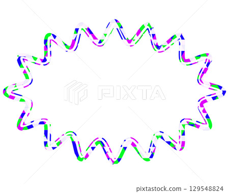 Stained glass style speech bubble, triangular pattern, elongated rounded jagged shape Stained glass style speech bubble, triangular pattern, elongated rounded jagged shape 129548824