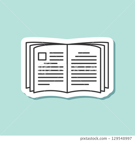 Brochure flyer stroke line icon in flat style. Booklet sticker vector illustration on isolated background. Poster sign business concept. Brochure flyer stroke line icon in flat style. Booklet sticker vector illustration on isolated background. Poster sign business concept. 129548997