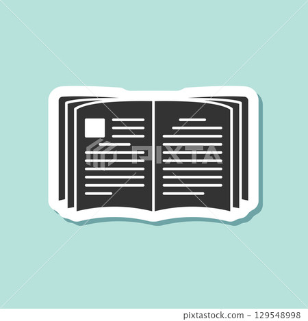 Brochure flyer sticker icon in flat style. Booklet vector illustration on isolated background. Poster sign business concept. Brochure flyer sticker icon in flat style. Booklet vector illustration on isolated background. Poster sign business concept. 129548998