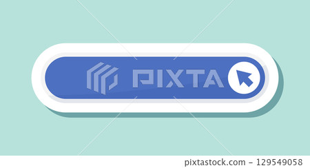 Click here empty banner sticker icon in flat style. Ecommerce vector illustration on isolated background. Shopping button sign business concept. Click here empty banner sticker icon in flat style. Ecommerce vector illustration on isolated background. Shopping button sign business concept. 129549058