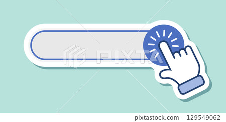 Click here empty banner sticker icon in flat style. Ecommerce vector illustration on isolated background. Shopping button sign business concept. 129549062