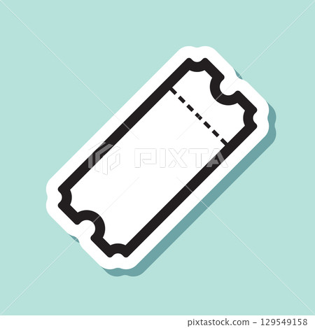 Ticket sticker icon in flat style. Coupon vector illustration on isolated background. Voucher sign business concept. 129549158
