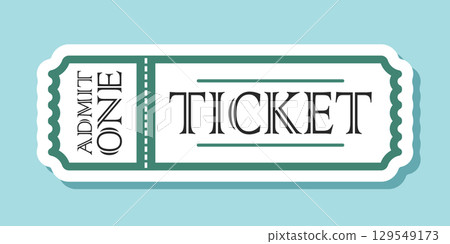 Ticket sticker icon in flat style. Coupon vector illustration on isolated background. Voucher sign business concept. Ticket sticker icon in flat style. Coupon vector illustration on isolated background. Voucher sign business concept. 129549173