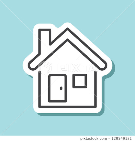 House sticker icon in flat style. Home vector illustration on isolated background. Building sign business concept. House sticker icon in flat style. Home vector illustration on isolated background. Building sign business concept. 129549181