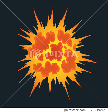 Explosion animation. Animation for game of the explosion effect. Cartoon animation for game. Exploding effect. Hand drawn vector illustration Explosion animation. Animation for game of the explosion effect. Cartoon animation for game. Exploding effect. Hand drawn vector illustration 129549264