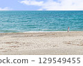 Green sea, white sand and blue sky Green sea, white sand and blue sky 129549455