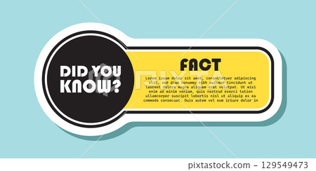 Did you know sticker icon in flat style. Banner interesting facts vector illustration on white isolated background. Explanation sign business concept. 129549473