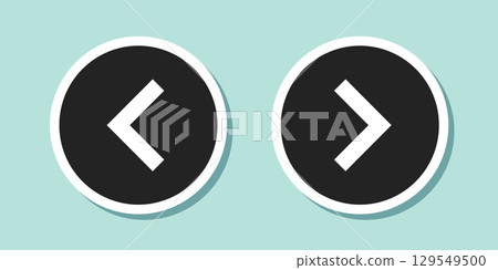 Exchange sticker icon in flat style. Left and right arrow vector illustration on isolated background. Forward sign business concept. 129549500