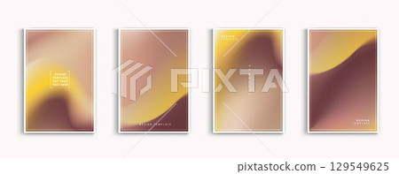 Gradient backgrounds vector set. soft tender yellow, plum tones, modern fluid texture design concept. abstract background for app, web design, webpages, banners, greeting cards. Vector design. 129549625