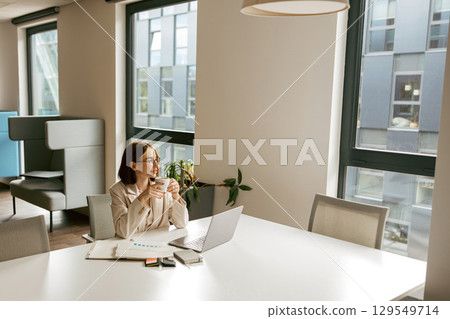 A contemporary workspace designed for focused professionals deep in thought and creativity A contemporary workspace designed for focused professionals deep in thought and creativity 129549714