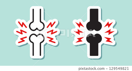Dog bone sticker icon in flat style. Human skeleton vector illustration on isolated background. Healthy orthopedic sign business concept. 129549821