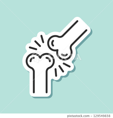 Dog bone sticker icon in flat style. Human skeleton vector illustration on isolated background. Healthy orthopedic sign business concept. 129549838