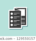 Brochure flyer sticker icon in flat style. Booklet vector illustration on isolated background. Poster sign business concept. 129550157