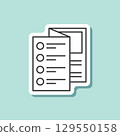 Brochure flyer stroke line icon in flat style. Booklet sticker vector illustration on isolated background. Poster sign business concept. 129550158