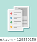 Brochure flyer sticker icon in flat style. Booklet vector illustration on isolated background. Poster sign business concept. 129550159