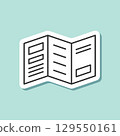 Brochure flyer stroke line icon in flat style. Booklet sticker vector illustration on isolated background. Poster sign business concept. 129550161