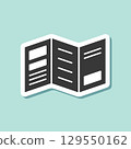 Brochure flyer sticker icon in flat style. Booklet vector illustration on isolated background. Poster sign business concept. 129550162