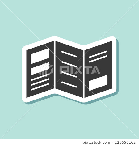 Brochure flyer sticker icon in flat style. Booklet vector illustration on isolated background. Poster sign business concept. Brochure flyer sticker icon in flat style. Booklet vector illustration on isolated background. Poster sign business concept. 129550162