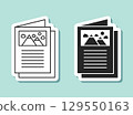 Brochure flyer sticker icon in flat style. Booklet vector illustration on isolated background. Poster sign business concept. 129550163