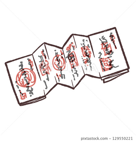 Illustration of an open goshuincho (stamp book) 129550221