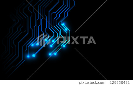 Blue lines circuit cyber technology futuristic on black background vector Blue lines circuit cyber technology futuristic on black background vector 129550451