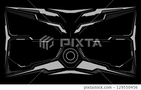 HUD sci-fi interface screen view white circular geometric design virtual futuristic technology creative display on black vector 129550456