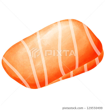 watercolor illustration of a salmon  129550499