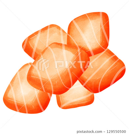 watercolor illustration of a salmon  129550500