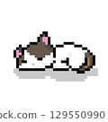 Sleeping cat Icon, Pixel 8 bit style 129550990