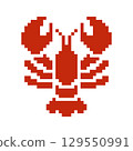Pixel art 8 bit style of Lobster. For logo, brand design and decoration 129550991