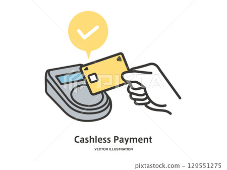 使用信用卡進行無現金支付的插圖 使用信用卡進行無現金支付的插圖 129551275