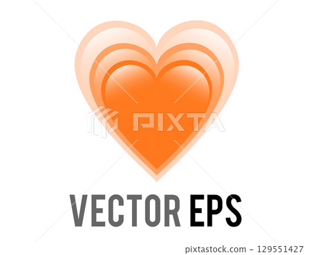 Glossy orange love glowing heart icon Glossy orange love glowing heart icon 129551427