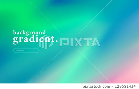 Abstract northern lights gradient background with smooth blend of blue, green, and pink colors. Modern minimal vector for digital design, wallpaper, presentation, and creative technology concepts. 129551434