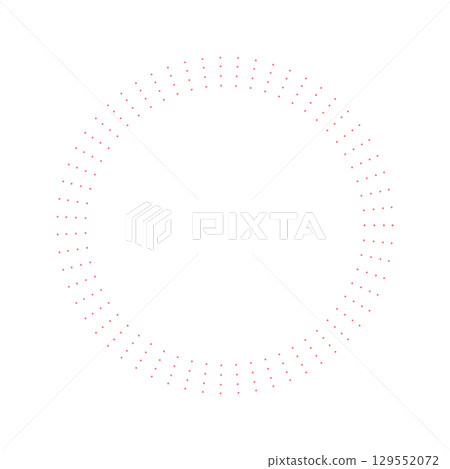 Radiating red dotted circular sunburst - Simple and pop round frame/decoration 129552072