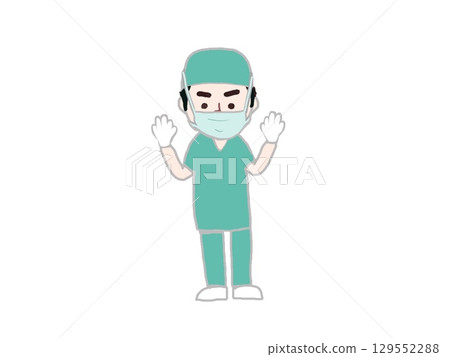 Illustration of a doctor in the operating room Illustration of a doctor in the operating room 129552288